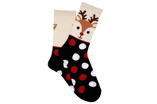 Everything Legwear Christmas Deer Crew Socks