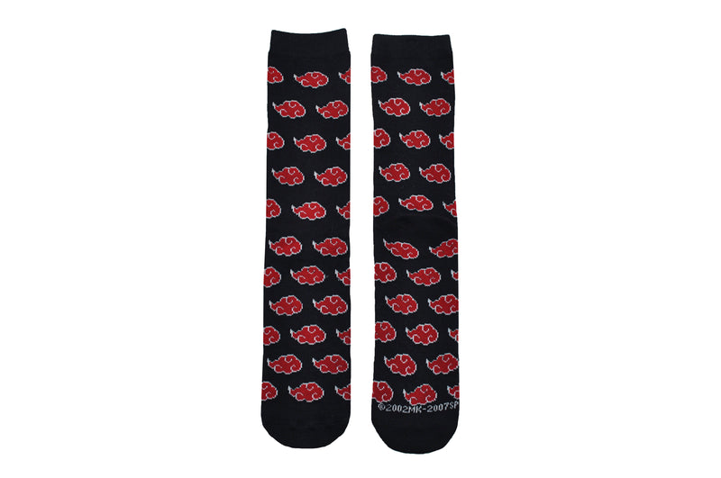 Naruto Shippuden Akatsuki Cloud Symbol Crew Socks