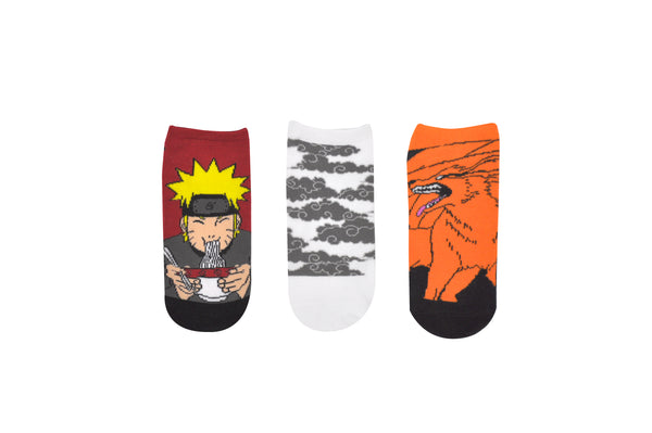 Naruto Shippuden Nine Tails 3 Pair Pack Lowcut Socks