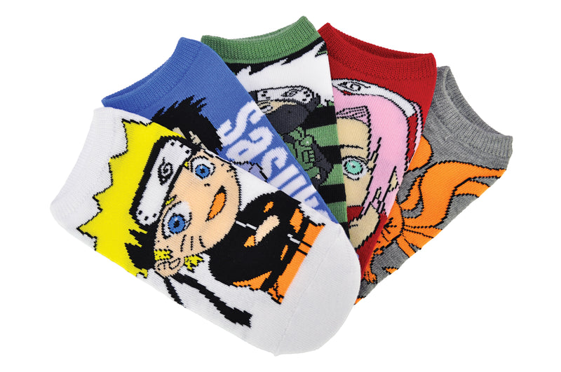 Naruto Kids 5 Pair Low Cut Socks Naruto, Sasuke, Kakashi, Sakura and Kurama