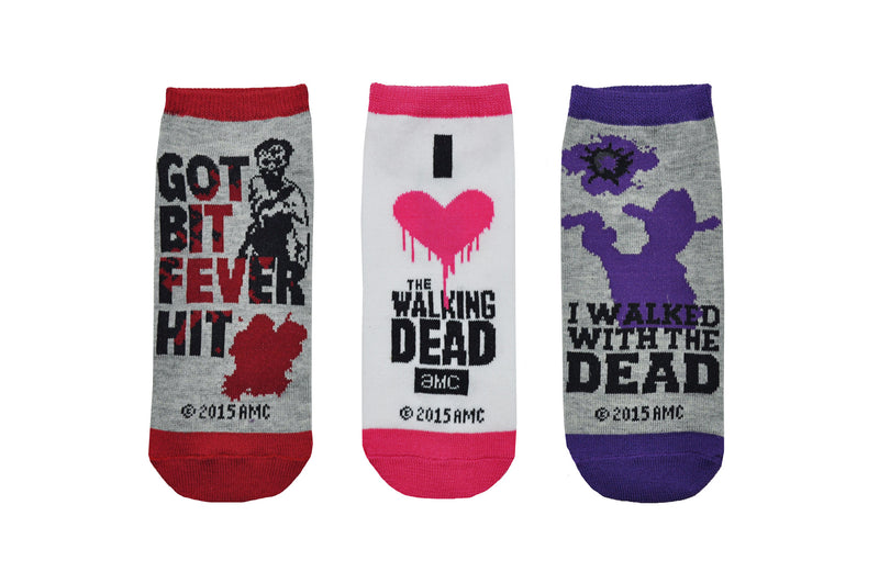 The Walking Dead Got Bit Fever Hit 3 Pair Pack of Lowcut Socks