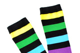 Sock House Co Ladies Black Rainbow Knee High Socks