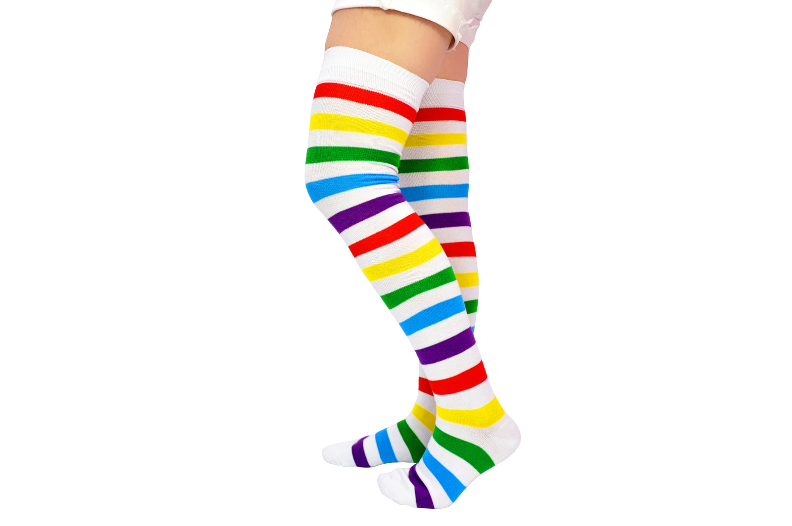 Sock House Ladies Rainbow Thigh High Socks - Main Image