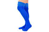 Blue Over the Knee Ladies Lurex Cuff Socks