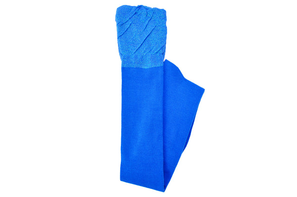 Blue Over the Knee Ladies Lurex Cuff Socks