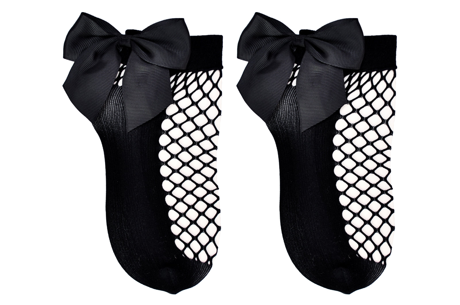 Bow Fishnet Crew Socks from Sock House Co. 2 Pairs Everything Legwear