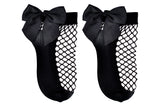 Sock House Co. 2 Pair Fishnet Bow Ankle Socks