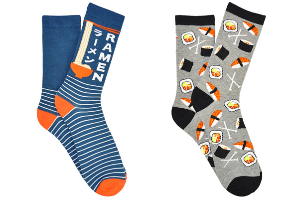 Sock House Co. Ramen & Sushi 2 Pair Crew Socks