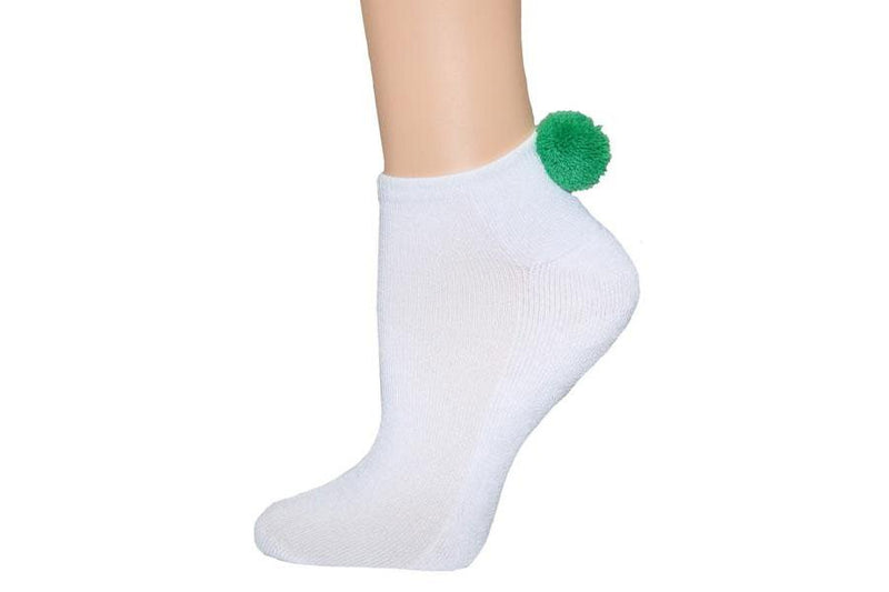 Green Sock House Co Ladies Lowcut Pom Pom Socks