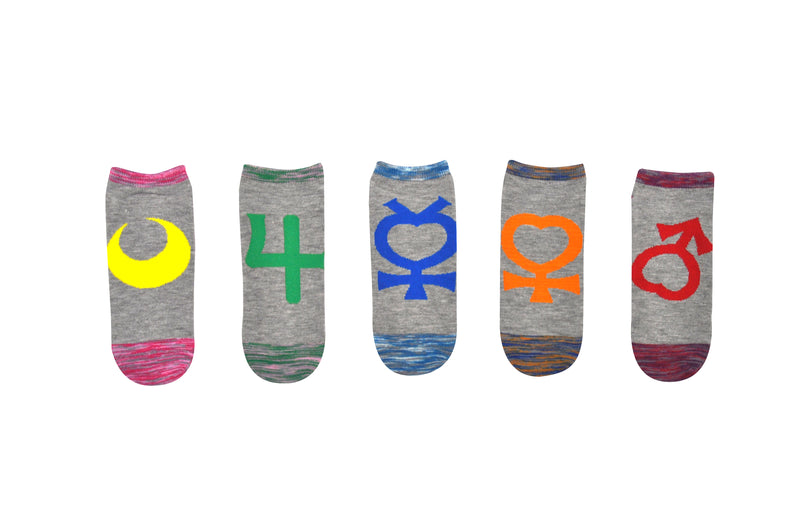 Sailor Moon Scout Symbols Spacedye 5 Pair Pack Lowcut Socks