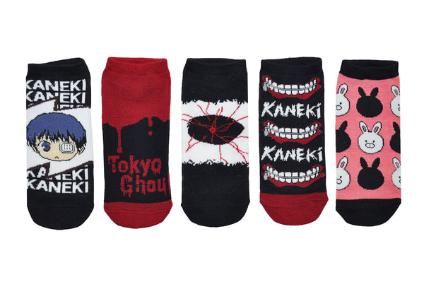 Tokyo Ghoul Kaneki Eye Rabbit Teeth Mask 5 Pair Pack Lowcut Socks