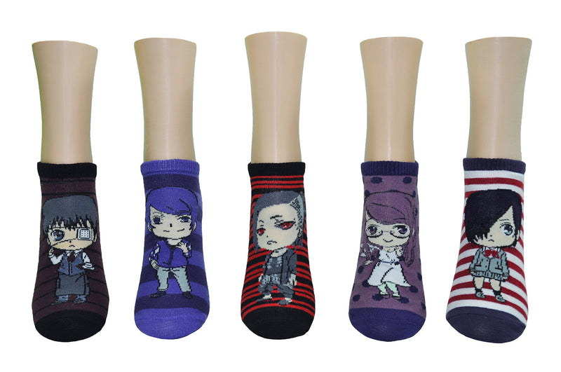 Tokyo Ghoul Kaneki Rize Roma Take Touka 5 Pair Pack Lowcut Socks